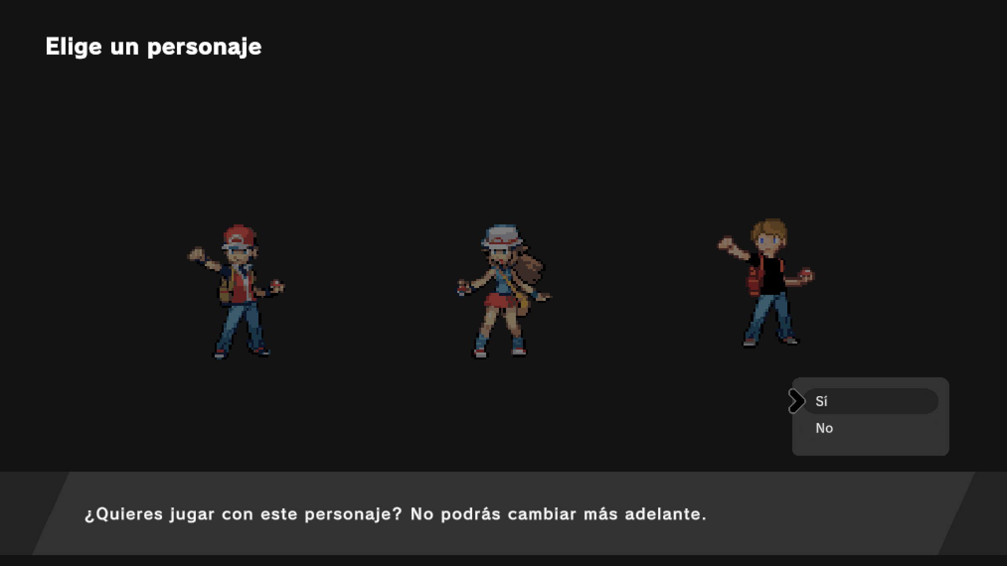 Диалог, предупреждающий, что выбор персонажа окончателен